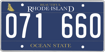 RI license plate 071660