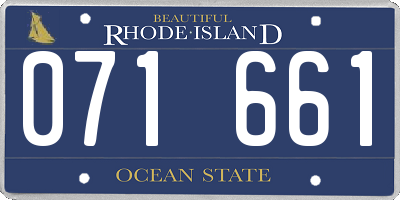 RI license plate 071661