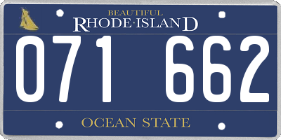 RI license plate 071662