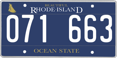 RI license plate 071663