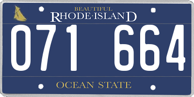 RI license plate 071664