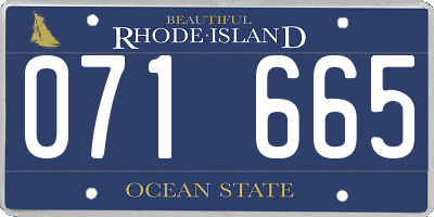 RI license plate 071665