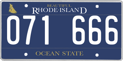 RI license plate 071666