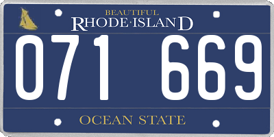 RI license plate 071669
