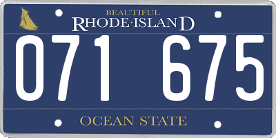 RI license plate 071675