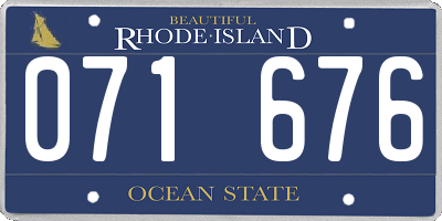 RI license plate 071676