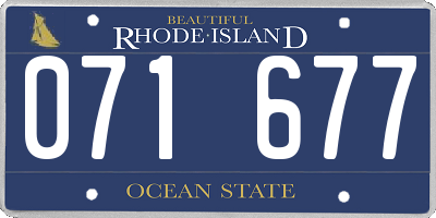 RI license plate 071677