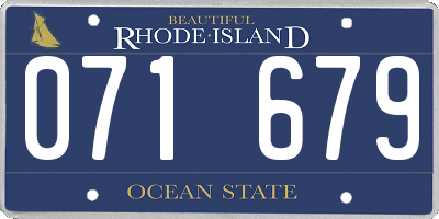 RI license plate 071679