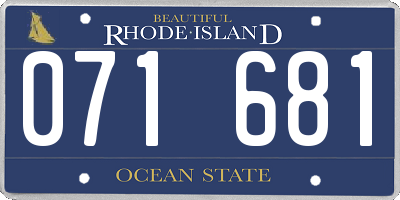 RI license plate 071681