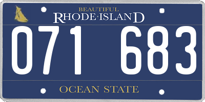 RI license plate 071683