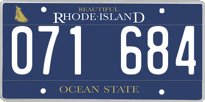 RI license plate 071684
