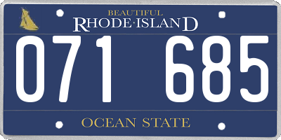 RI license plate 071685