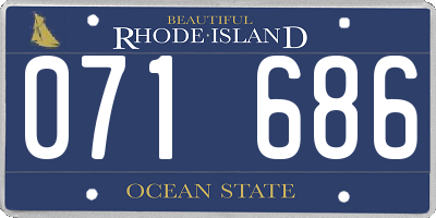 RI license plate 071686