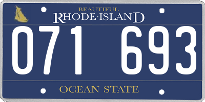 RI license plate 071693