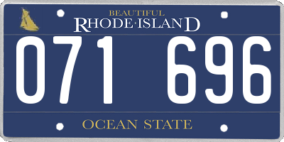 RI license plate 071696