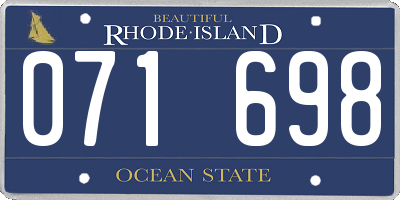 RI license plate 071698