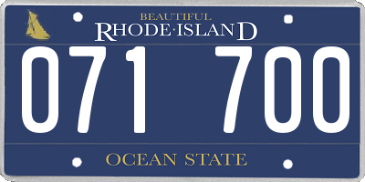 RI license plate 071700
