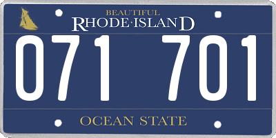 RI license plate 071701