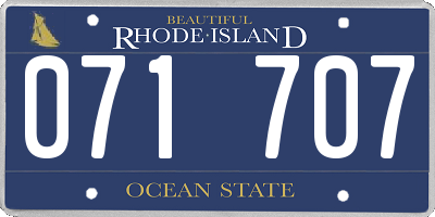 RI license plate 071707