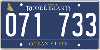 RI license plate 071733