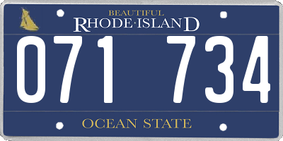 RI license plate 071734