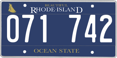 RI license plate 071742