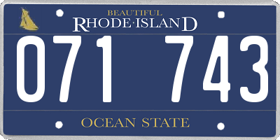 RI license plate 071743