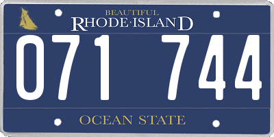 RI license plate 071744