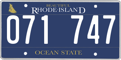 RI license plate 071747
