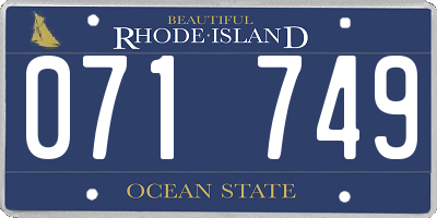 RI license plate 071749