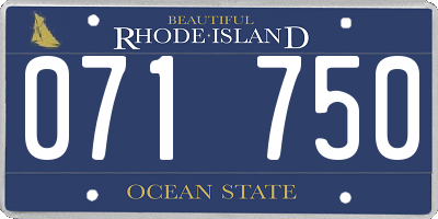 RI license plate 071750
