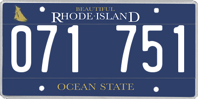 RI license plate 071751