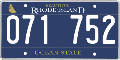 RI license plate 071752