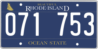 RI license plate 071753