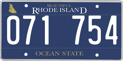 RI license plate 071754
