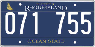 RI license plate 071755