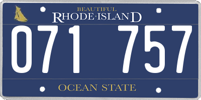 RI license plate 071757