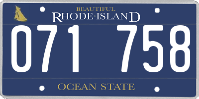 RI license plate 071758