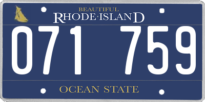 RI license plate 071759