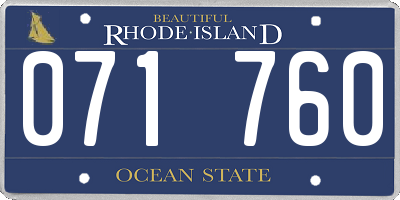 RI license plate 071760