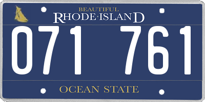 RI license plate 071761
