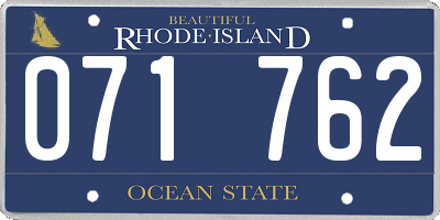 RI license plate 071762