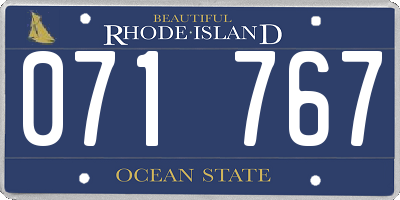 RI license plate 071767