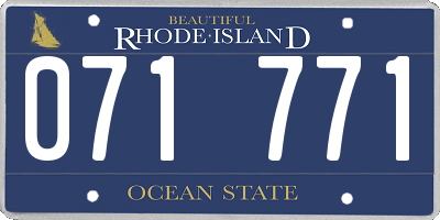 RI license plate 071771