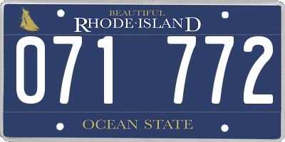 RI license plate 071772