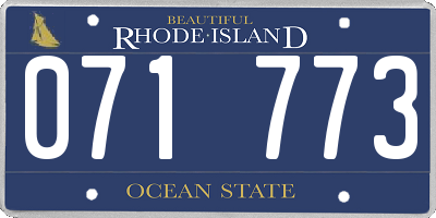 RI license plate 071773