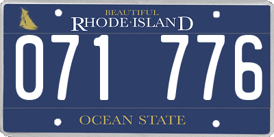RI license plate 071776