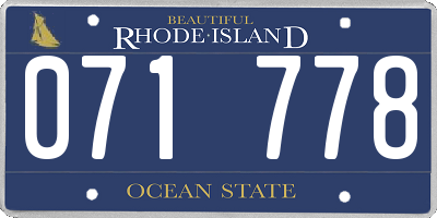 RI license plate 071778
