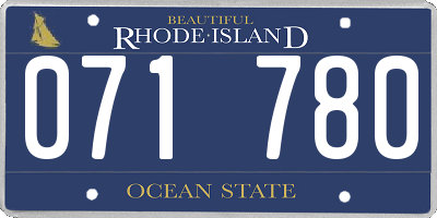 RI license plate 071780