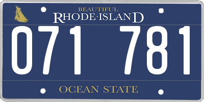 RI license plate 071781